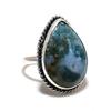 Indian Moss Agate Gemstone 925 Sterling Silver Jewelry Ring Size Adjustable SU-10566