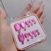 10Pcs/Box  Cat Eye Shining Diamond Toe False Nail Handmade Wearing Armor Short Press On Nails For Toes Faux