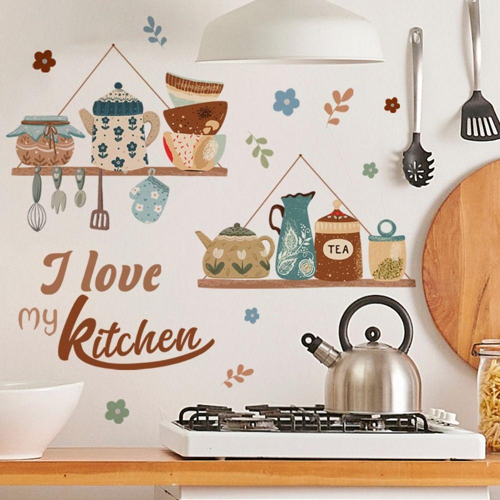 

Removable English Kitchen Sticker Waterproof Condiment Bottles Decal Wall Stickers 2