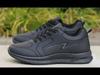 Men's Waterproof Black Leather Autumn Work & Casual Running Shoes