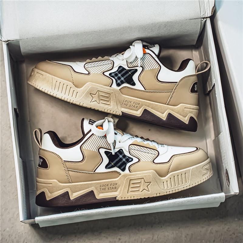 Men Casual Sneakers Outdoor Running Sport Shoes Persalized Star Design Trainers Mixes Color Platform Lace Up Sneakers For Male