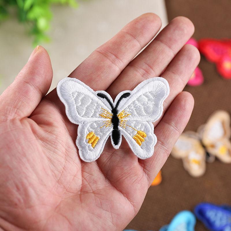 10Pcs Mix Color Embroidery Butterfly Patch Applique Decoration Accessories