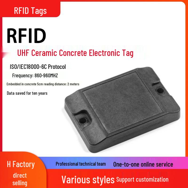 RFID Cement Tag for Concrete Element Identification with Electronic Chip for Building and Pipe Management