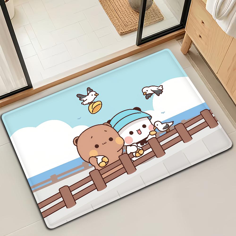 Bubu Dudu Cartoon Anime Door Mat Bath Microfiber Decorative Versatile Flannel Floor Mat Quick Dry Absorbent Non-slip Sole