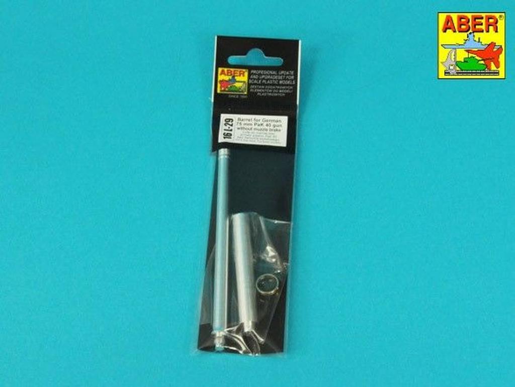 ABER German Pak40 Barrel Without Muzzle Plastic Model Parts 16L29 1/16 7.5cm Brake, (tank)