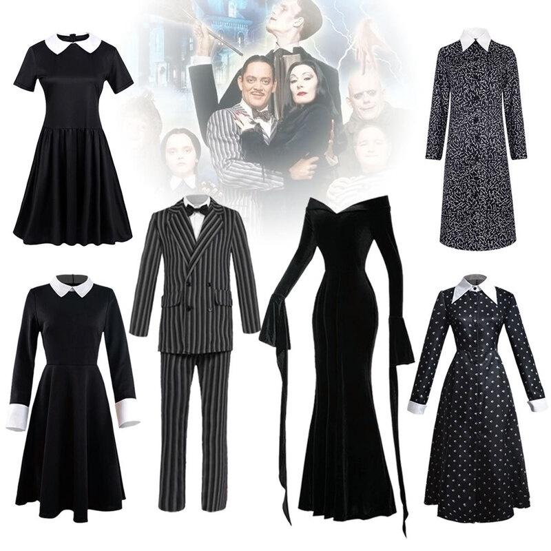 Mittwoch Addams Kleid Einteiler Cosplay Kostüme für Erwachsene Halloween Party Must-Have