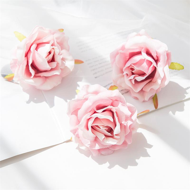Gerollter Rand Rosenblütenkopf Handgefertigt DIY Künstliche Rosenblüten Peyote Hochzeitsblume Künstliche Requisiten Dekoration Künstliche Blumen
