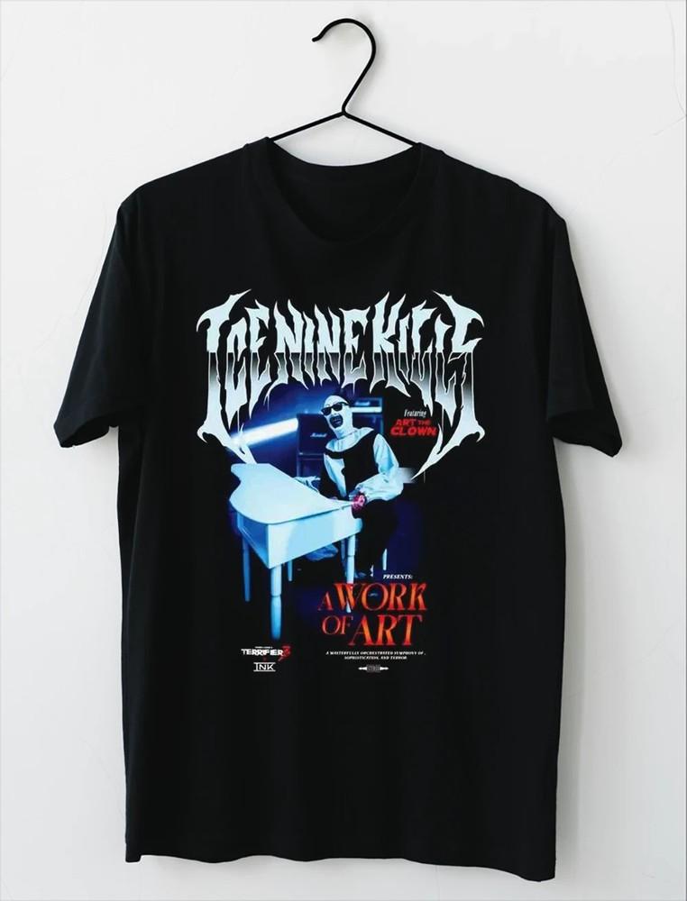 Ice Nine Kills x Terrifier 3 Umělecké dílo Piano 2024 Merch Tričko