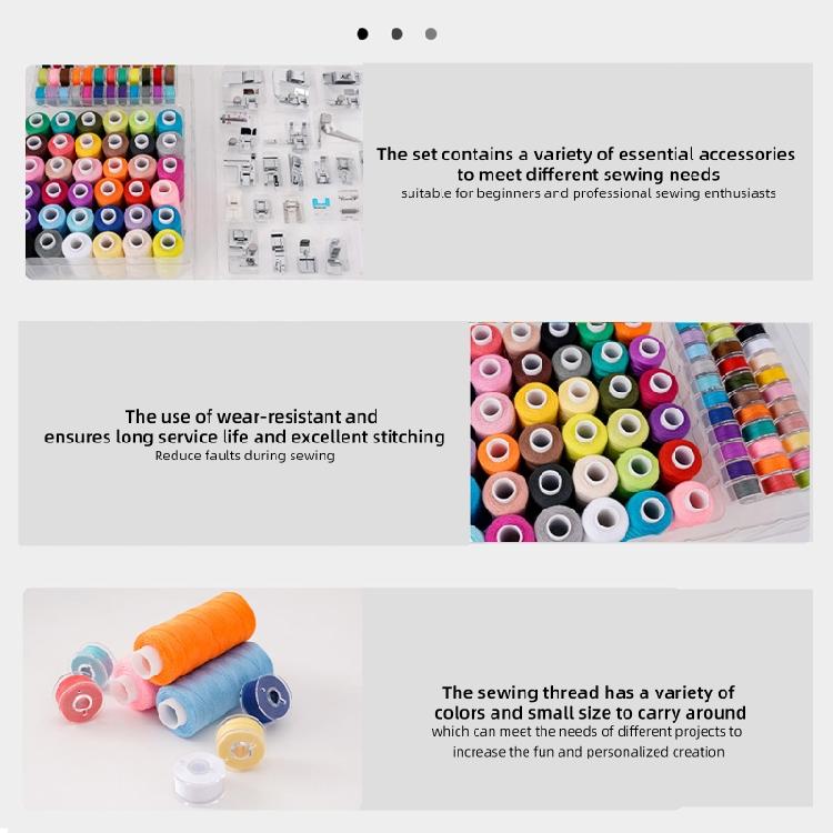 Multifunctional Presser Foot with Multicolored Polyester Thread for Sewing Machine Stitching Project and Clothes Repair