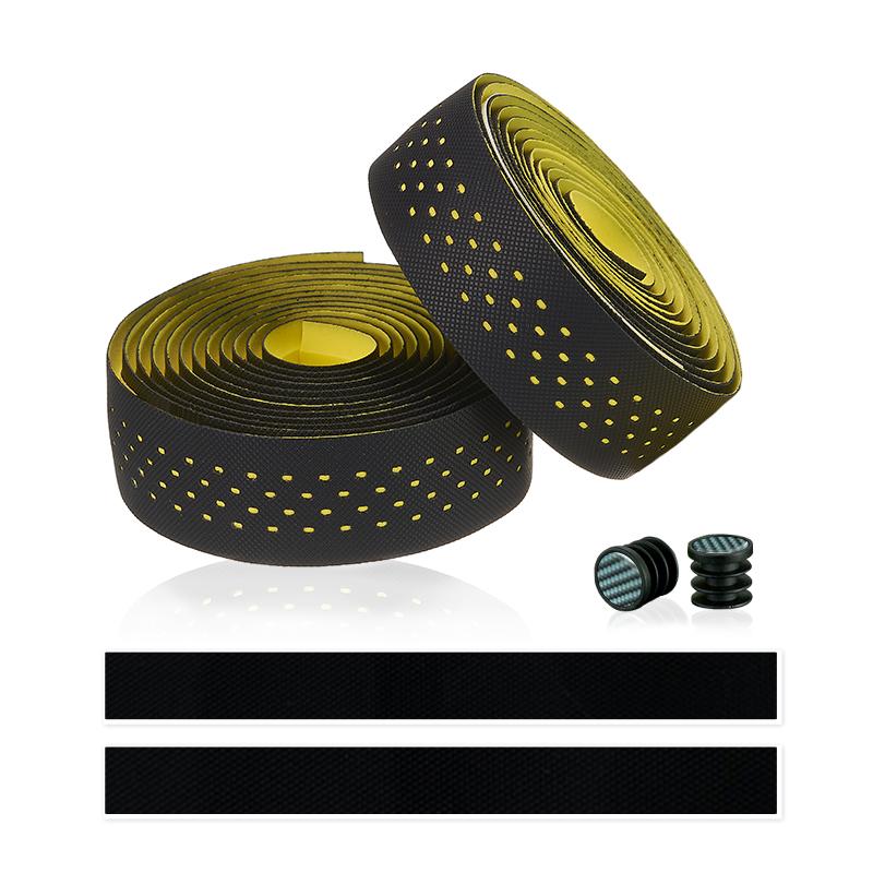 Soft Road Bike Bar Tape Cork EVA PU Bike Handlebar Tape Bar Tape Professional Cycling Damping Anti-Vibration Wrap With 2Bar Plug