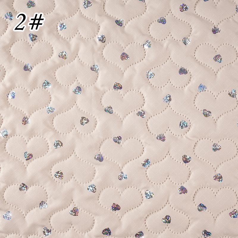 Quilted Polyester fabric heart Embossed Pleated Cottons Colorful Printed Cotton Fabric Warm for DIY Sew Child Cloth 520g/m 100cm x 145cm