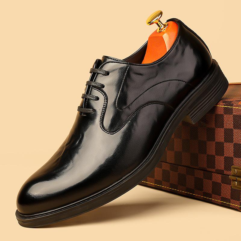 Ručně šité pánské kožené boty z čisté kůže, pánské ležérní kožené boty z pravé kůže, pánské ležérní kožené boty v britském stylu s kulatou špičkou, pánské boty s měkkou podrážkou, forma