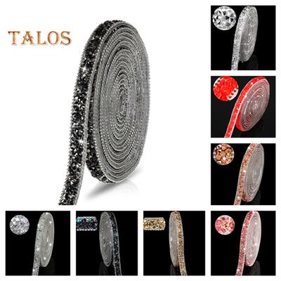 2 Rolls Rhinestone Ribbon 1cm Wide 1 Yard Length Crafts DIY Material Self-Adhesive Decoration Rhinestone Strip for Clothing Shoes Cake