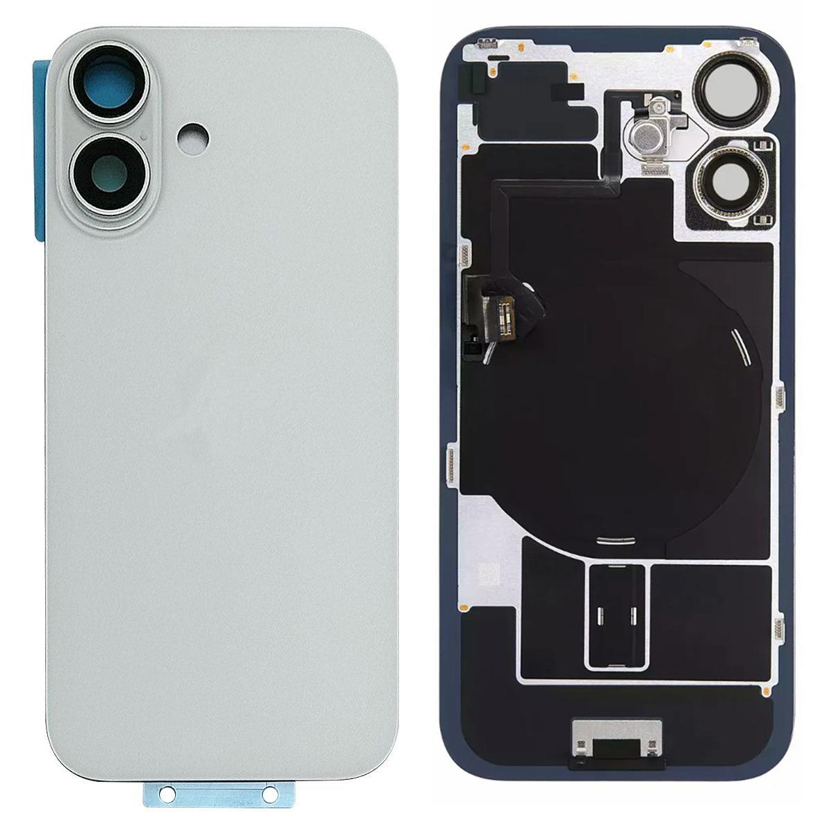 

Кришка корпусу акумулятора для iPhone 16 Plus + кришка об єктива камери + кронштейн + кабель бездротового зарядного порту White