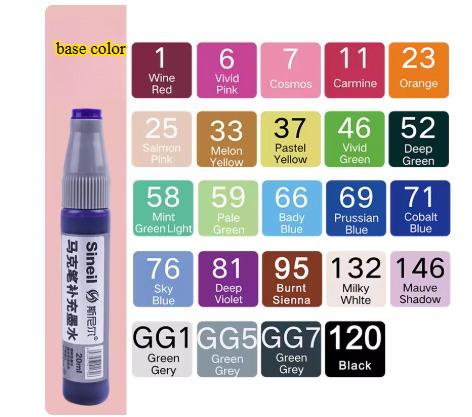 60 Color Marker Pen Refill Liquid Special Ink Art  Supplies Students Painting Creation Drawing Book Graffiti Watercolor Paint