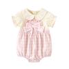 Baby Wrap Fart Clothes Summer Style Baby Girl Sweet Pink One-piece Ha-yi Doll Collar Baby Thin One-year-old Crawling Clothes