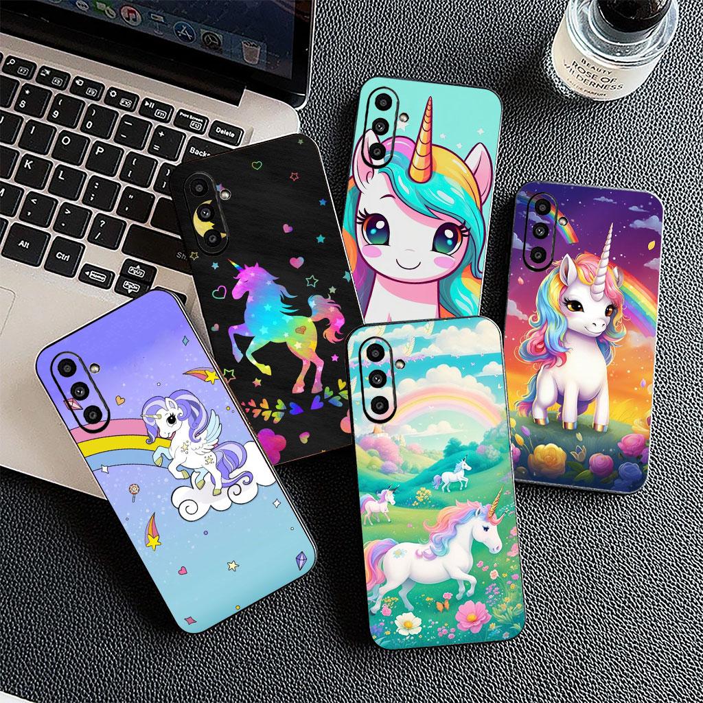 Phone Cover for Samsung Galaxy S22 S21 S20 FE Ultra Plus A07 A17 A15 A16 A25 A57 A37 Casing Soft Case Unicorn Horse Wallpaper