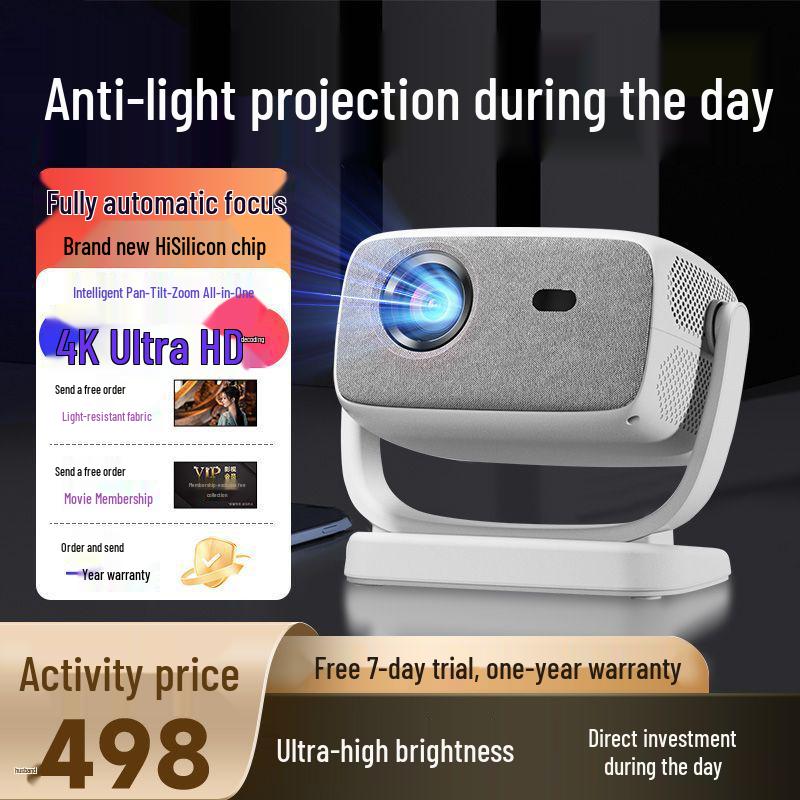 

R-8 Ultra HD 5G Wireless Bluetooth Android Smart Voice Indoor Projector R-8 Home Projection сірий колір