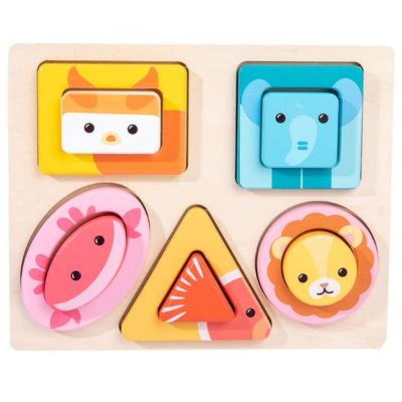 Children's Fine Motor Training Teaching Aids Geometric Shape Matching Cognitive Puzzle Panel Set Column Early Education Educational