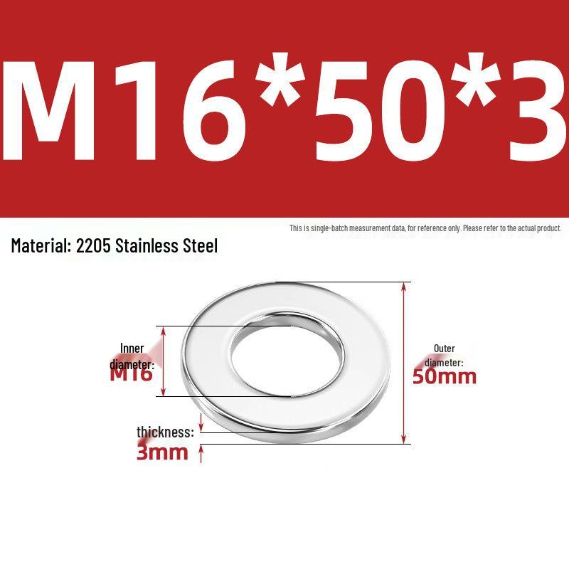 High-Strength 2205 Duplex Stainless Steel Flat Washer, Grade 8.8, DIN125 Standard for M6-M36 Screws