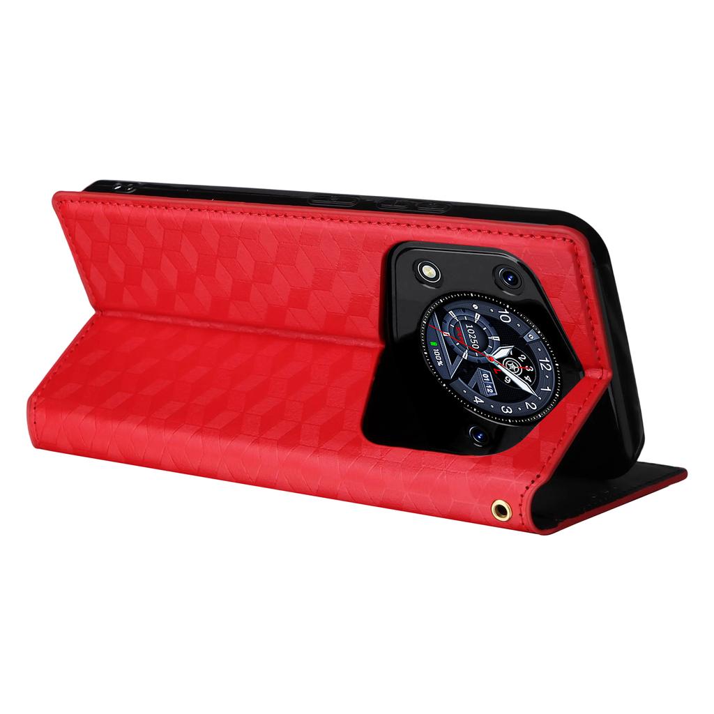 Pro Cubot A30 Pouzdro Peněženka Kosočtvercový Potisk Kožený Kryt na Telefon