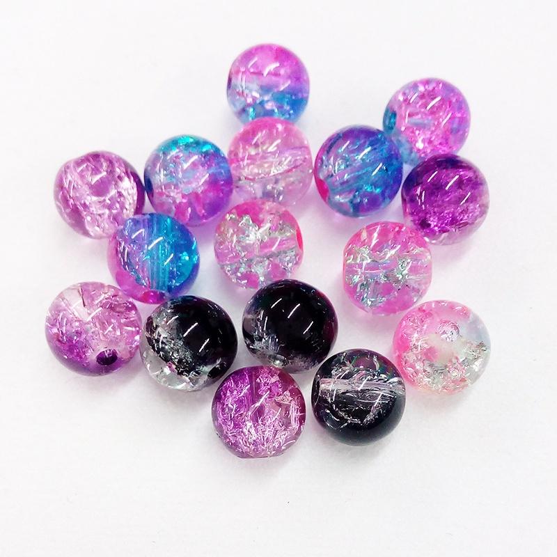 

Стильные оптовые 100 шт. потрясающие декоративные кристаллы «сделай сам» 8 мм круглые стеклянные бусины с трещинами розы красного