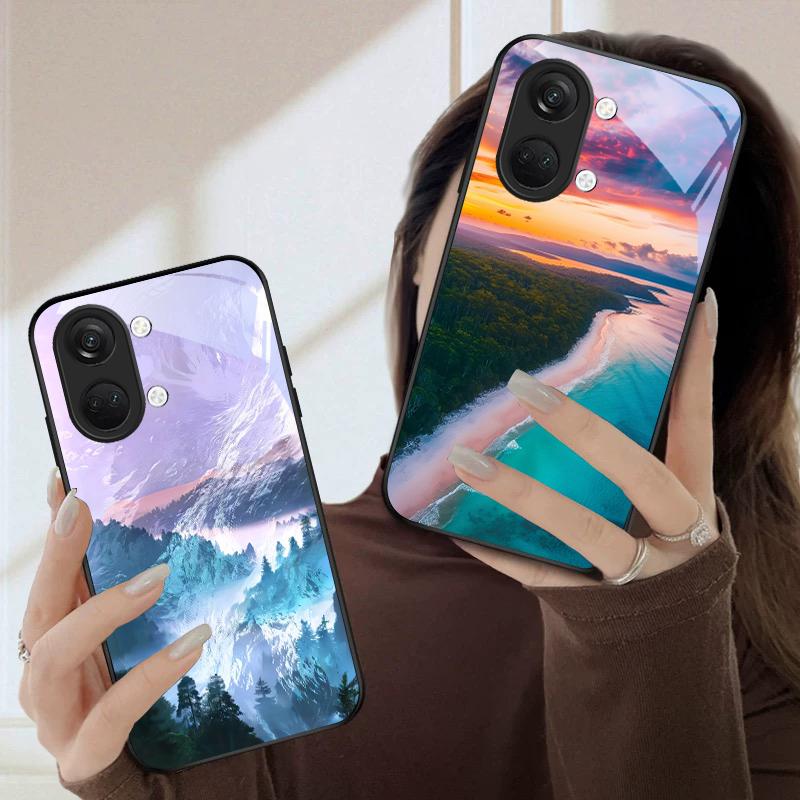 Sea storm small sailboat For OnePlus Nord CE 2T 2 3 Lite N20 N30 6T 7 7T 8 8T 9 10 Pro 11R 12R 13R Ace 2V 5 Pro Glass Phone Case