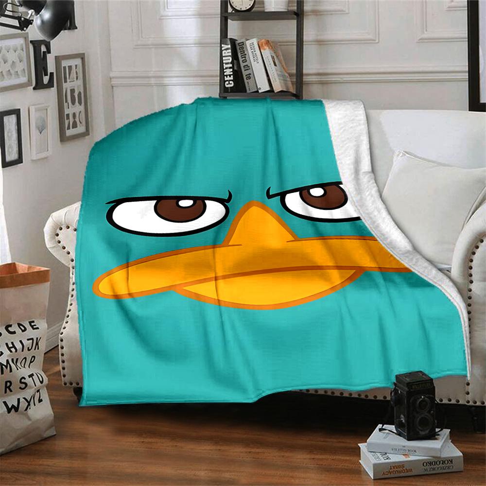 1pc Phineas and Ferb2 Blanket, Gift, for Men and Women, Soft Blanket, Good for Sofa Bed Couch Travel, Lightweight Flannel Blanket