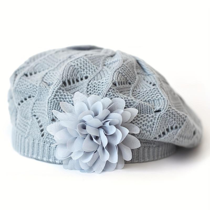 1pc of New Autumn And Winter Fashion Beret for Women with Floral Design in Solid Colors, Available in Various Colors for Everyday Use