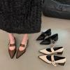 Dámské Sandály Baleríny Žena Špičaté Nýt Jednoduché Boty Nízké Sandály Ženské Silná Podrážka Mary Janes Zapatos De Mujer