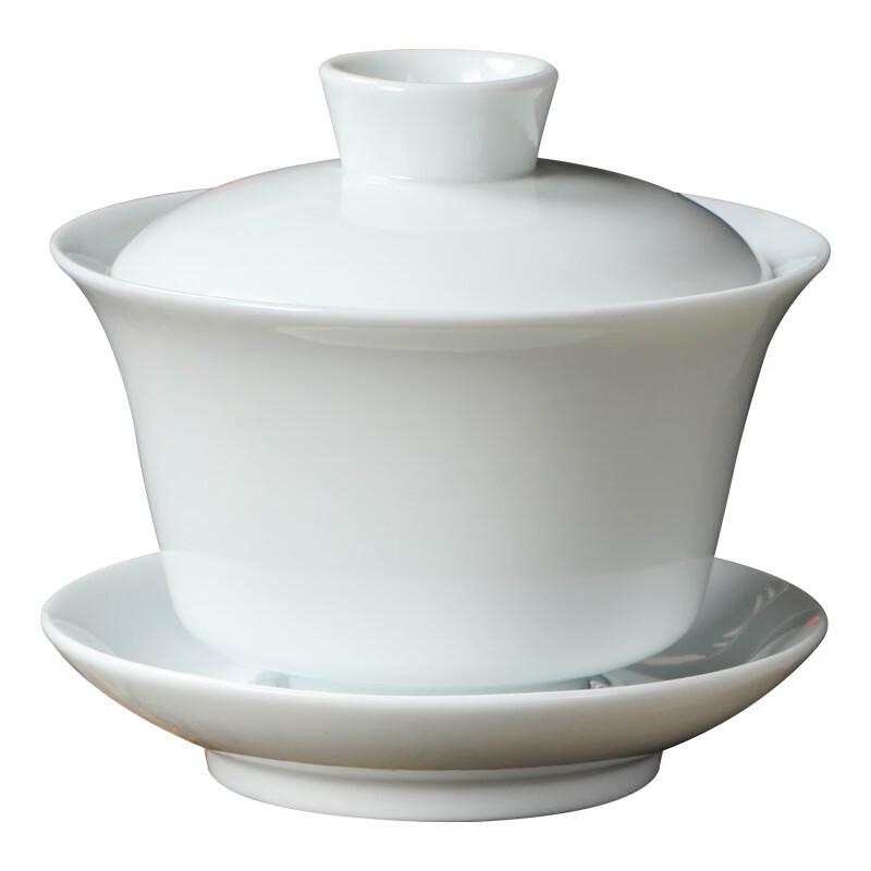 Shuogang Tiangong Mutton Fat Jade Porcelain Gaiwan Tea Set