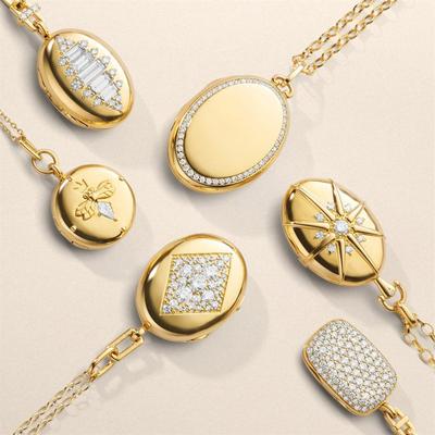 Retro Style Circular Opening and Closing Photo Album Mother's Day Gift Photo Box Oval Square Necklace Pendant for Women
