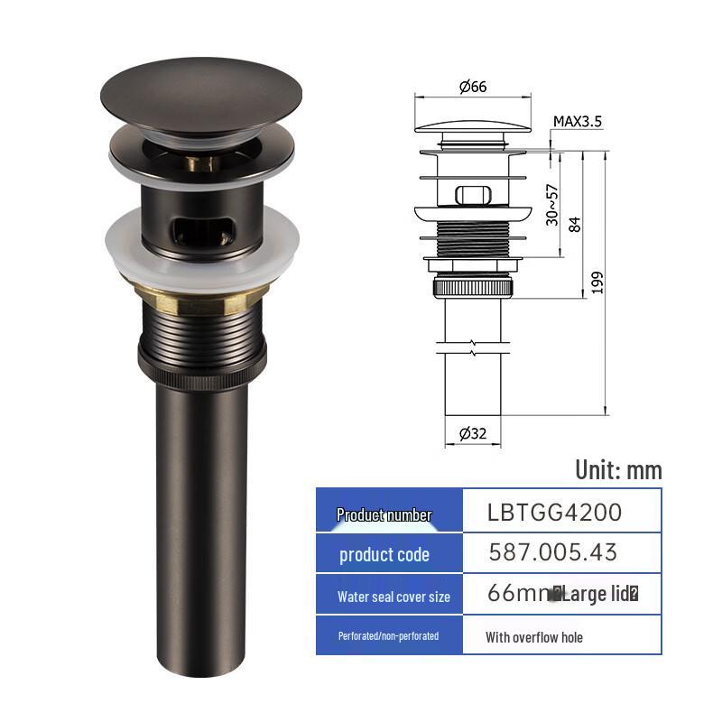 Pop-Up Basin Drain Stopper