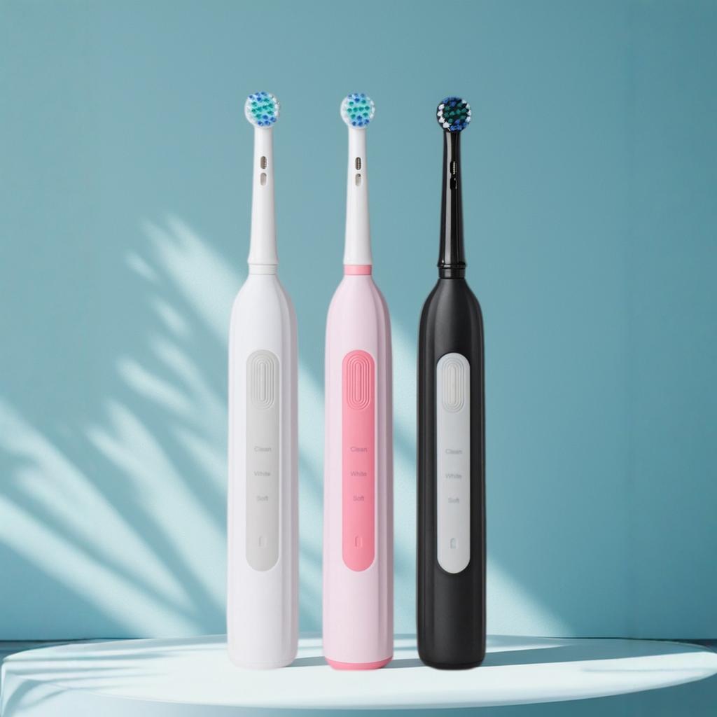 Rotating Electric Toothbrush Suitable for Adults, Equipped with 6 Brush Heads, Type-c Charging, 3-speed 2-minute Timed Zoning