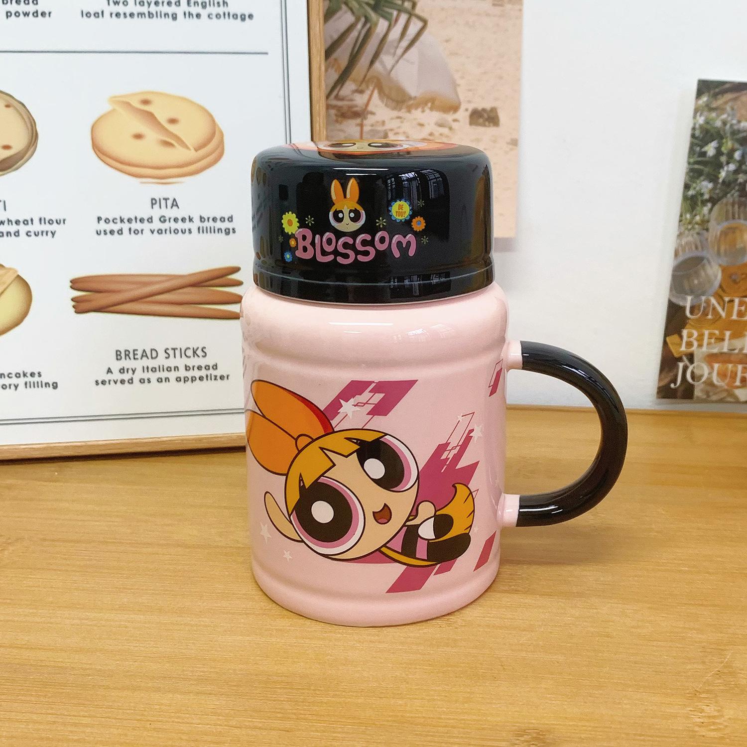 Feitian Little Policewoman Genuine Authorized Mug With Lid Spoon High-Value Water Cup Girls Household Cup Birthday Gift 401-500ml