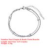 EFFIE QUEEN Stainless Steel 18k Gold Chopin & Snake Chain Bracelet Simple Jewelry for Women, Men Banquet Party Hand Gift STCB10