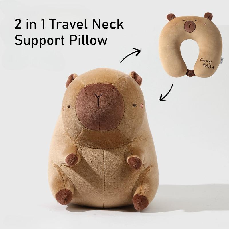 

Портативная Кавайная Капибара U-образная Плюшевая Подушка 2 в 1 Дорожная Подушка для Поддержки Шеи Милая Плюшевая Декоративная Подушка Подушки для Офисного Кресла 1pc