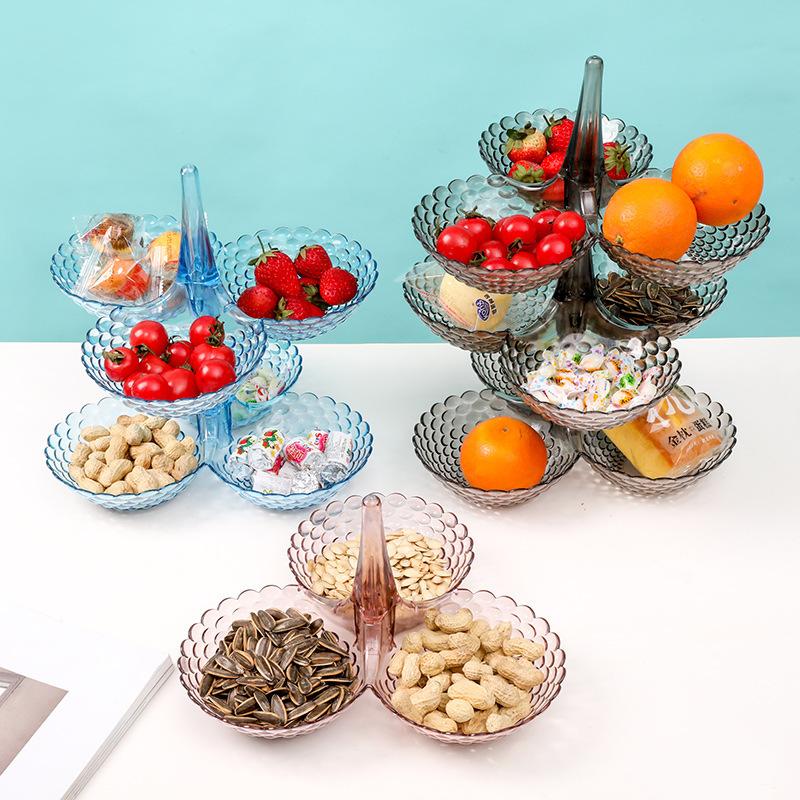 Küche Süßigkeiten Obstteller Europäischer Kunststoff Stapelbar Trockenfrüchte Snacks Tablett Home Hochzeit Party Tisch Dessert Dekoration Teller
