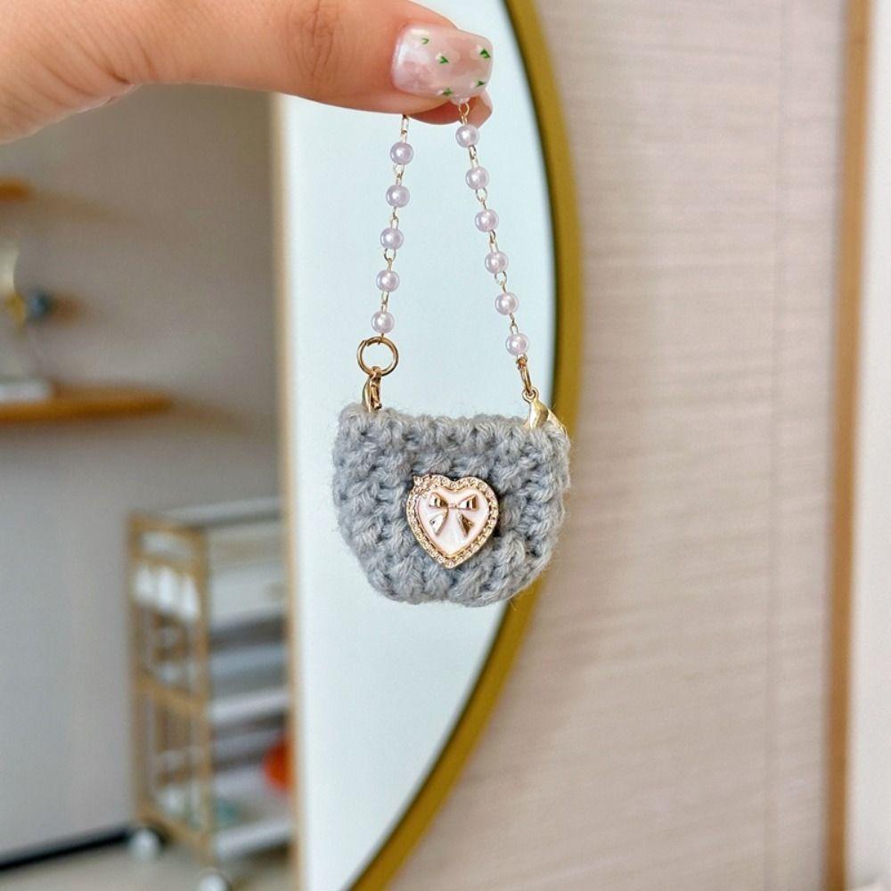 Woven Pearl Chain Crossbody Bag Crochet Braid Mini Crossbody Doll Bag  BJD Doll