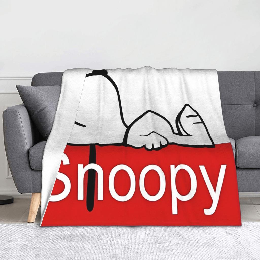 snoopys Throw Blanket for Couch cartoon dog Soft Fuzzy Plush Blanket 50x60 Inches Multiple Sizes Bedspreads for All Seasons
