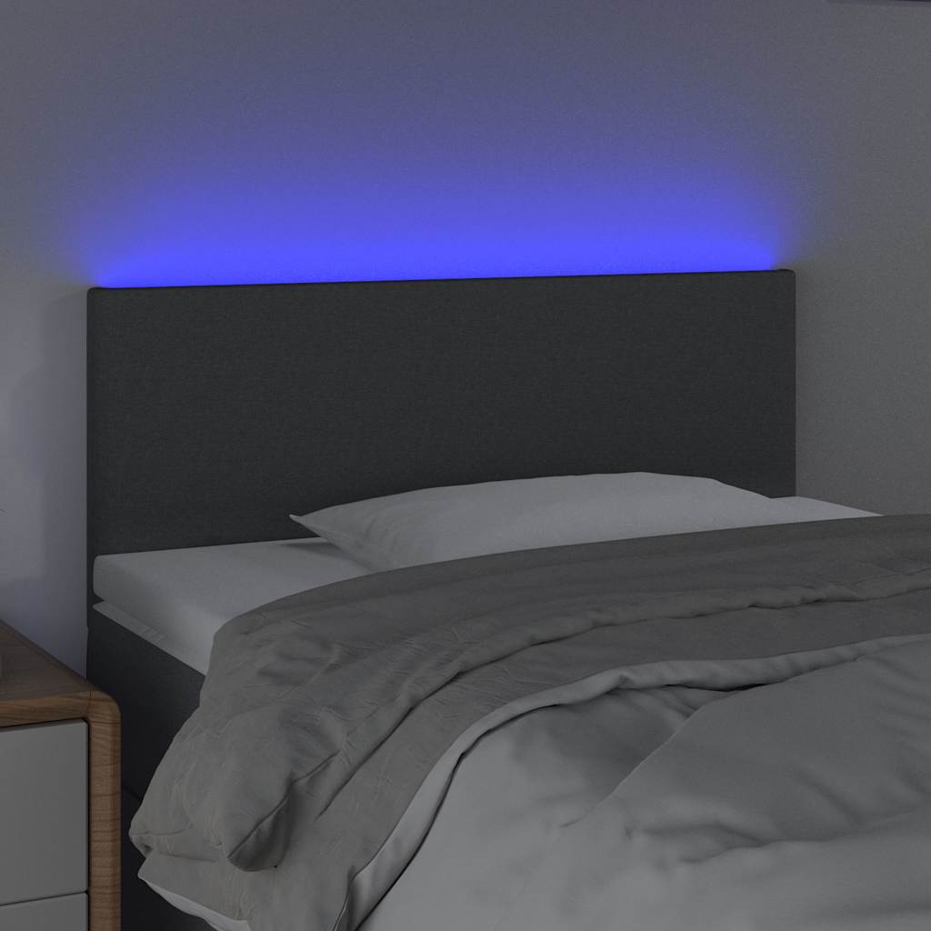 vidaXL LED Kopfteil Dunkelgrau 80x5x78/88 cm Stoff