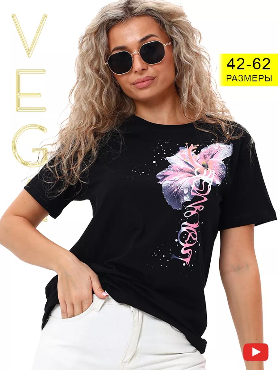 Black cotton oversized T-shirt with print S