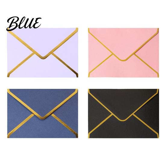 Hot Stamping Invitation Covers 5Pcs Western Style Envelopes with Gold Foil Trim, Offset Paper Formal Business Stationery for Wedding, Greeting Cards,