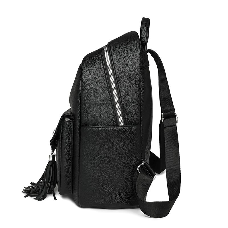 Plecak z frędzlami Plecak damski z miękkiej skóry Torba szkolna dla studenta