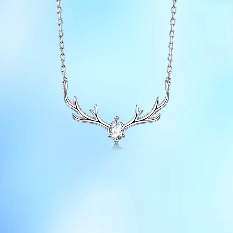 

Ожерелье Yilu You для женщин, японское и корейское, простое и модное, подвеска в виде рога лося, ожерелье с цепочкой на ключице