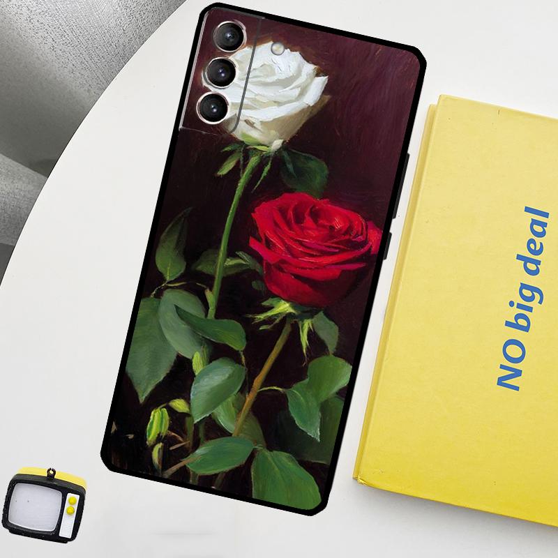 Rose Flower Floral Phone Case For Samsung Galaxy S25 Ultra S20 S21 S22 S23 Plus S24 Ultra S9 S10 S25 FE Cover