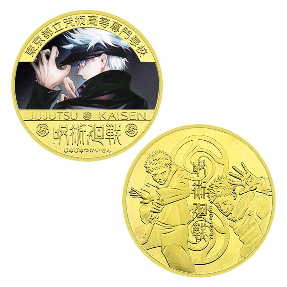 Japanese Anime Gold Plated Color Commemorative Coin Anime Character Surrounding Commemorative Collection Gift
