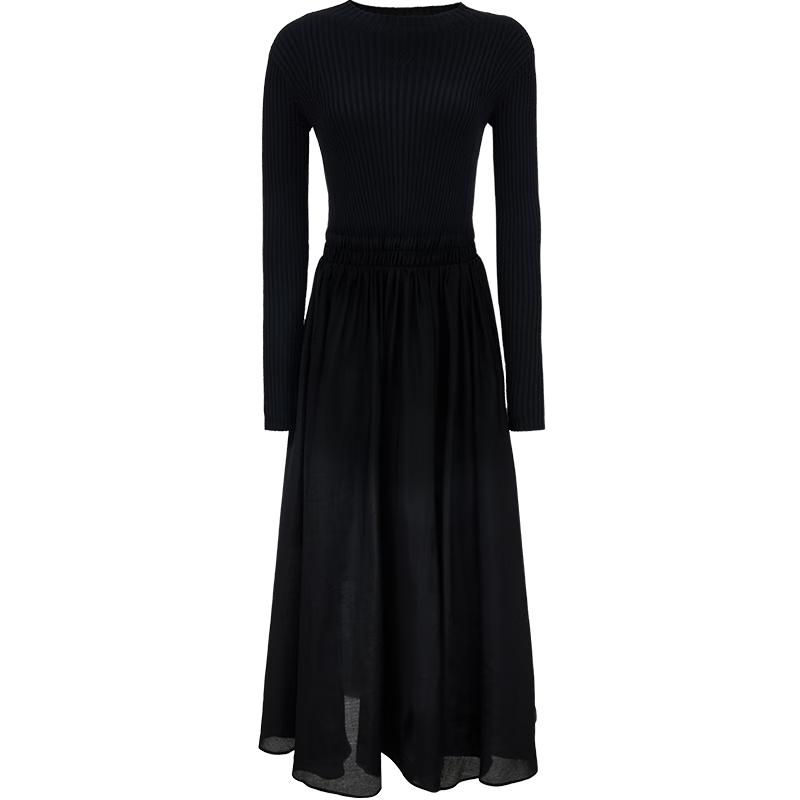 

ONLY 2025 Autumn Elegant Slimming Knit Patchwork Long Dress