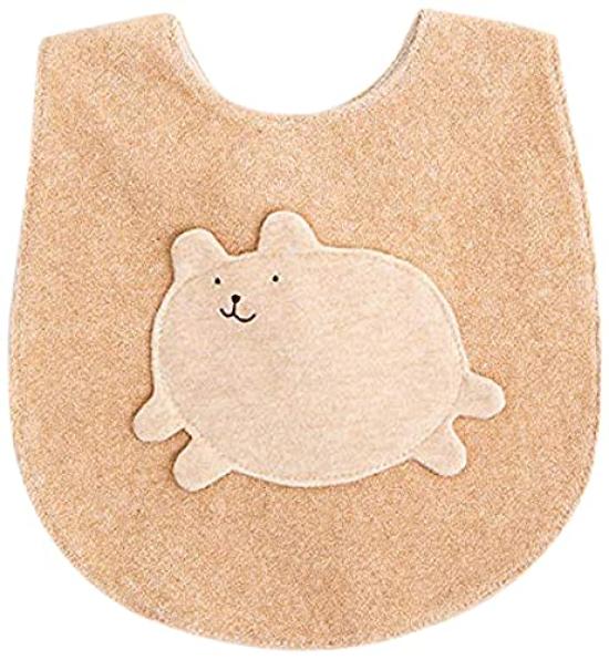 Pompkins BABY Organic Cotton Bib and Dog Made In Japan Y-1083 100% (Rabbit, Bear, Series) (Bear (Brown))
