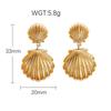 Golden Ocean-Style Starfish & Scallop Shell Earrings - Stainless Steel Ear Jewelry